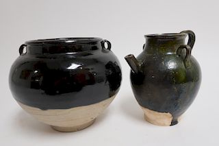 Northern Song/Jin Black Glazed Jar and Ewer