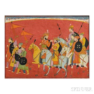 Miniature Painting of Sisupala and his Retinue