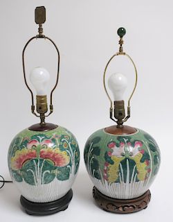 2 Similar Chinese Ginger Jars as Lamps