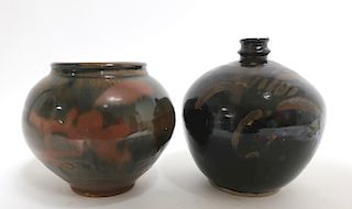 Russet Splashed Jar and Vase