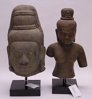 Two Khmer 11th Century Buddha Fragments