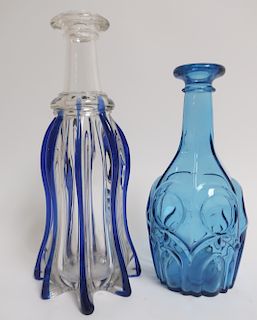 2 American Blown Mold Glass Bottles