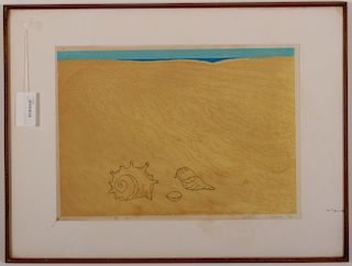 Tsuguharu Foujita, "Sea Shells" colored litho