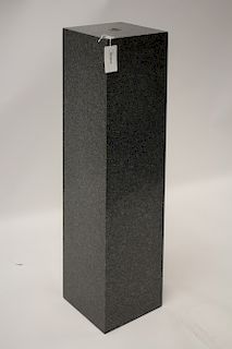 Contemporary Mottled dark Gray Granite Pedestal