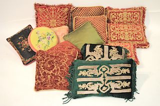 Group of 14 Upholstered Pillows