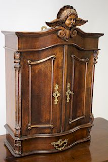 Baroque Revival Wall or Table Cabinet w Putto