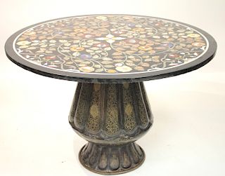 Pietra Dura Table on Islamic Metal Base 2 of 2