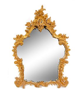 A Chinese Chippendale Carved Giltwood Mirror 