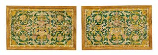 A Pair of French Silk Embroidered Panels