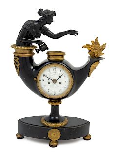 An Austrian Neoclassical Bronze Mantel Clock