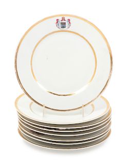 A Set of Eight Russian Armorial Plates