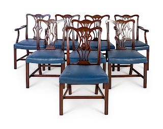 A Set of Eight George III Mahogany Dining Chairs