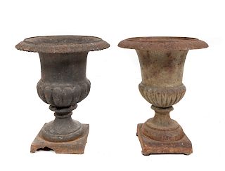 A Pair of Victorian Cast Iron Urns