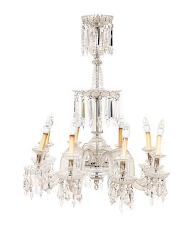 An English Cut and Molded Glass Eight-Light Chandelier