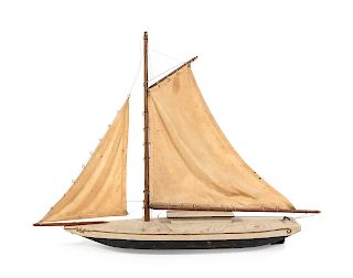 A Painted and Parcel Gilt Pond Boat