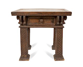 An Italian Baroque Style Walnut Table