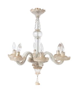 A Murano Glass Chandelier
Height 24 inches.