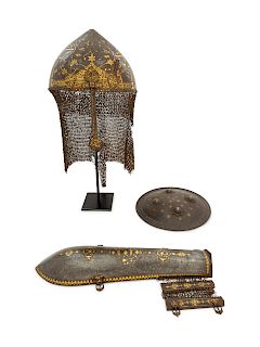 Three Ottoman Metal Inlaid Articles