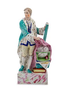 A Ralph Wood Staffordshire Pottery Figure of Isaac Newton
