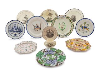 A Group of Staffordshire and Other English Stoneware Plates