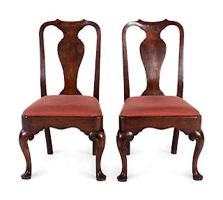 A Pair of George I Walnut Side Chairs