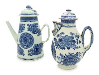 A Chinese Export Blue Fitzhugh Porcelain Coffee Server and Jug
Height 9 1/2 inches.