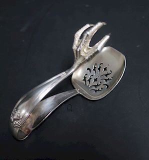 Tiffany Sterling "Kings Pattern" Claw Ice Tongs
