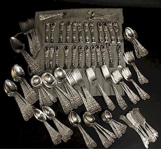 Baltimore Sterling Repousse Flatware for 12 c.1900