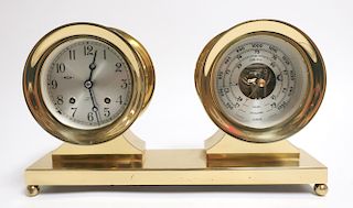 Chelsea Ship's Bell Brass Clock/Barometer