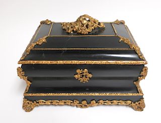 Napoleon III Ormolu Ebonized Wood Table Casket
