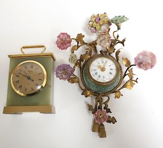 Louis XV Style Wall Clock & Onyx Alarm Clock