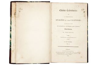 LOTE DE LIBRO: Clavis Calendaria or, A Compendious Analysis of the Calendar. Brady, John London: Printed for the Author, 1812.