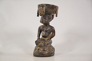 Yoruba Figural Bowl 11"