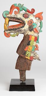 Carved Wooden "Aso" or Dragon, Dayak People, Borneo.