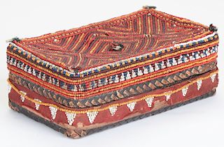 Antique Sumatran Beaded Basket Box