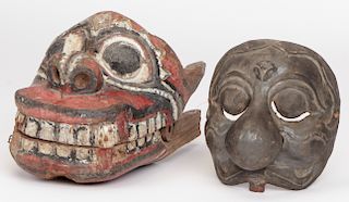 2 Antique Masks, Bali and Java