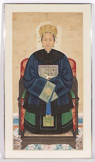 Chinese Ancestor Portrait Painting, Qing Dynasty