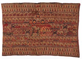 Antique Painted "Story Teller" Cloth, North India