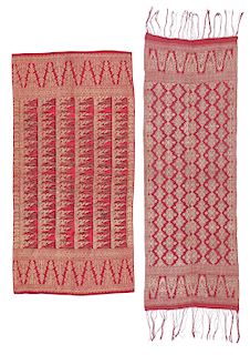 2 Balinese Songket Textiles, Early 20th C.