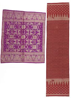 2 Indonesian Textiles with Songket 