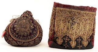 2 Antique Velvet Bags  