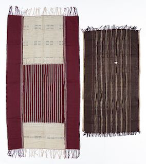 2 Ceremonial Batak Textiles, Ikat and Songket
