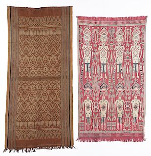 2 Antique Iban Ikat Textiles, Borneo