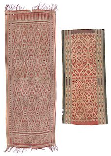 2 Fine Antique Iban Ikat Textiles