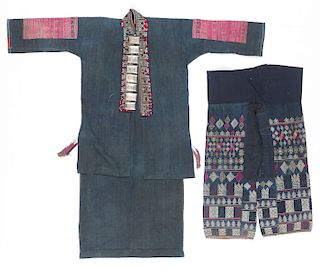 Old Yao Tunic and Embroidered Pants, China/Vietnam