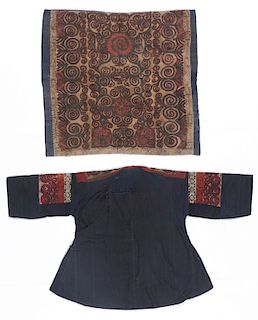 2 Old Chinese Minority Textiles, Miao People