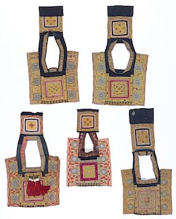 5 Embroidered Dress Yokes, Miao People, China