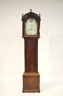 Late George III Oak Tall Case Clock