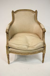 Louis XVI Style Giltwood Bergere