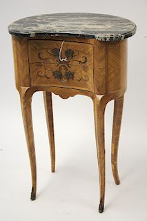 Louis XV Style Marquetry Tulipwood Bedside Table